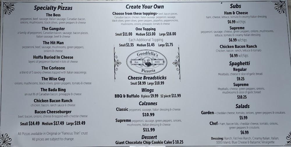 Goodfella's Pizzeria Menu image 2